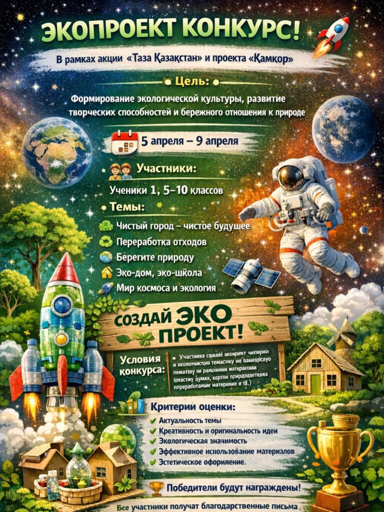 ЭКОПРОЕКТ КОНКУРС! 🚀 📢 В рамках акции «Таза Қазақстан» и&hellip;